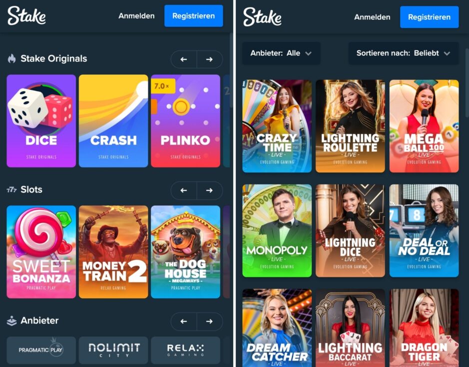 Stake - Online Casino Gaming Platform, Laravel Single Page Application